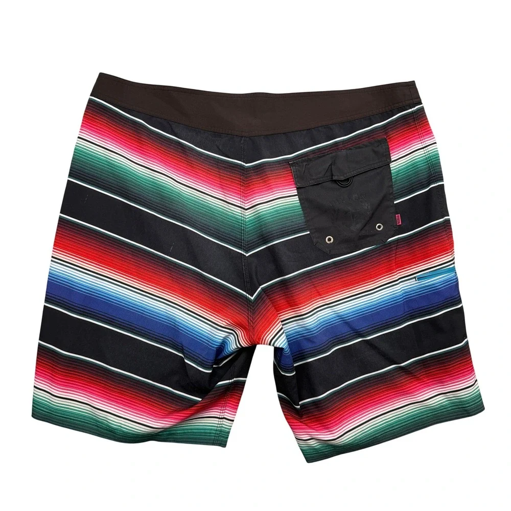 Dixxon Board Shorts Mens 42 Multicolor Serape Striped‎ Lace Up Swim Trunks